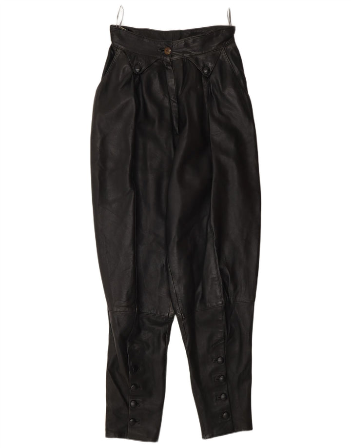 Vintage mujer pantalones de cintura alta EU 36 Pequeño W26 L30 Negro