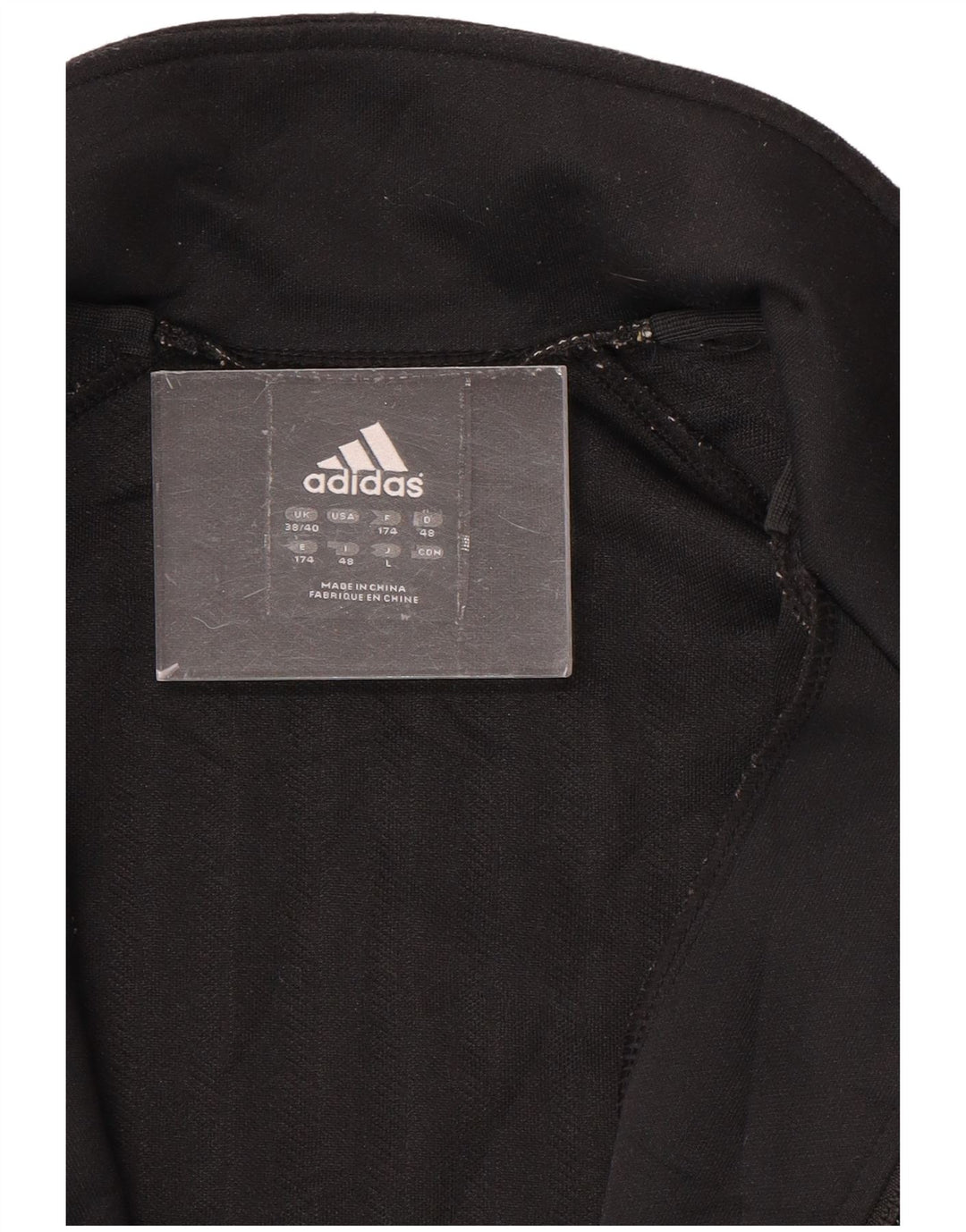 ADIDAS Chaqueta de chándal para hombre Reino Unido 38/40 Mediano Negro Rayas