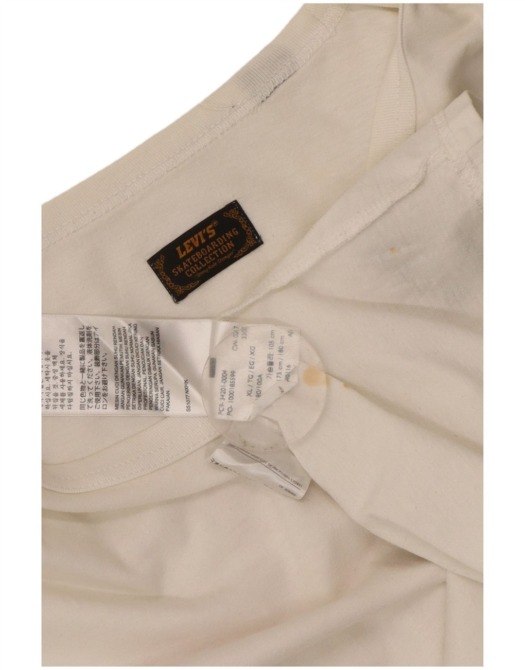 Levi's Hombre Camiseta Gráfica Top XL Algodón Blanco