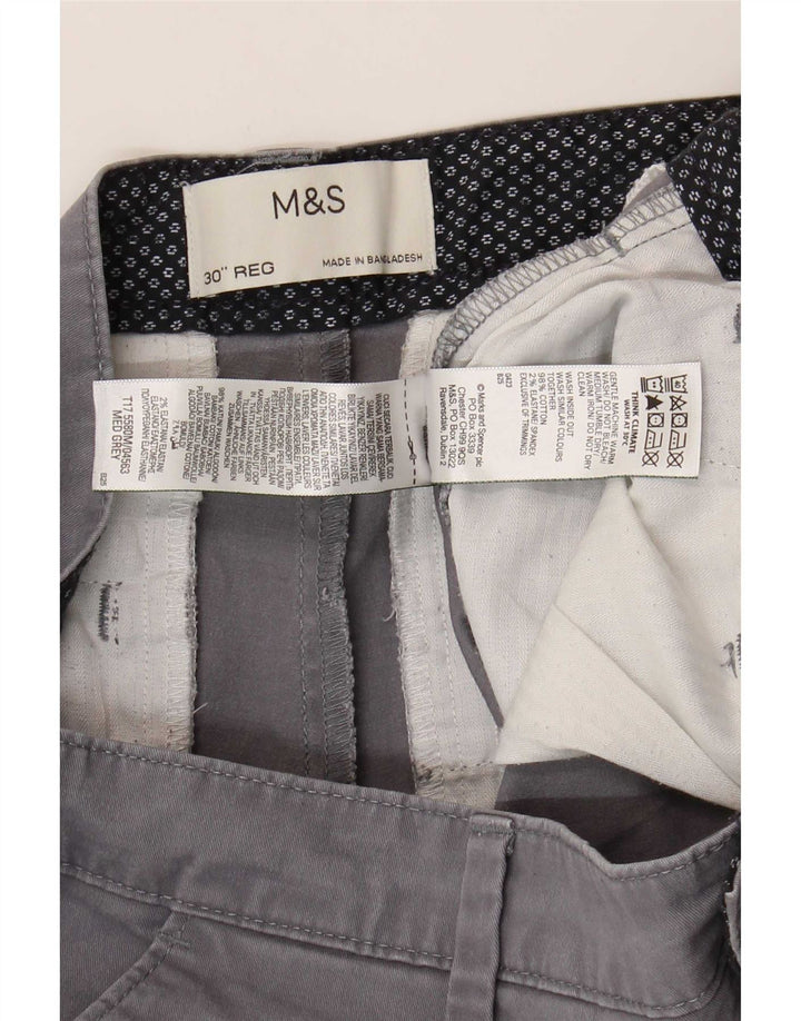 Marks & Spencer Pantalones cortos chinos para hombre W30 Algodón gris medio