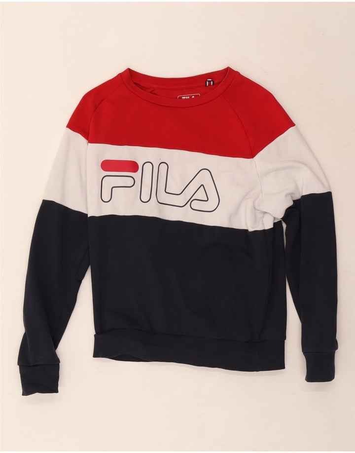 Fila Sudadera extragrande para mujer, talla 6, XS, bloque de color multicolor