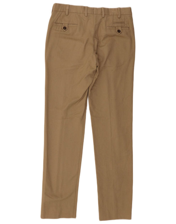 Massimo Dutti Pantalón Traje Recto Hombre EU 40 Medium W31 L33 Beige Algodón