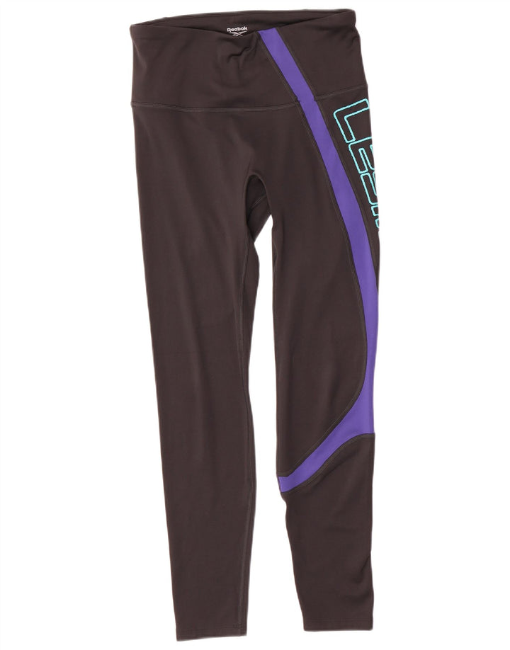 Reebok Leggings gráficos para mujer UK 12/14 Medium Black Colourblock