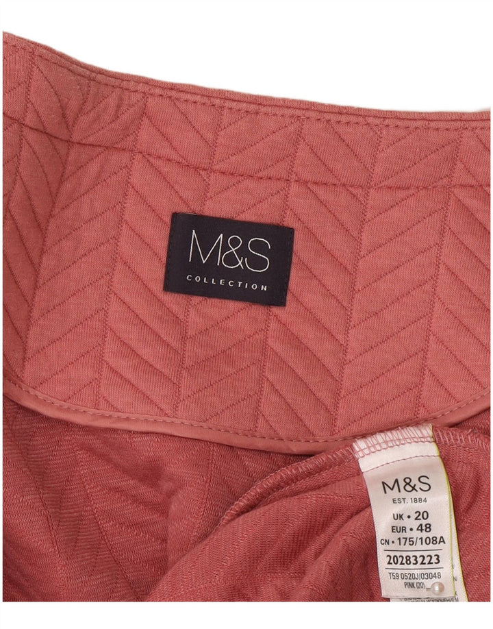 Marks & Spencer Chaqueta tipo blazer con cremallera completa para mujer UK 20 2XL Poliéster rosa