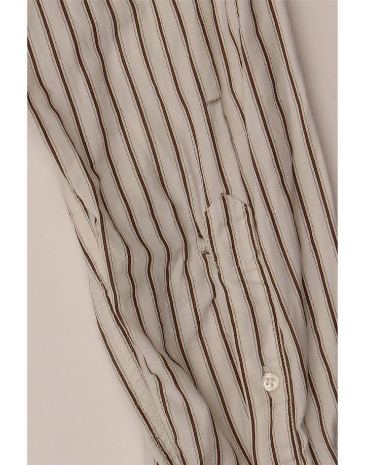 ROSSO MALASPINO Camisa Hombre Talla 43 17 Grande Algodón Rayas Blancas