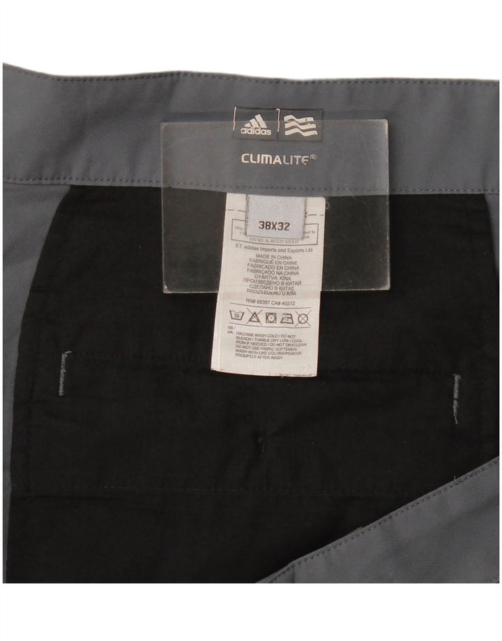Adidas Pantalón chino recto Climalite para hombre W38 L32 Poliéster gris