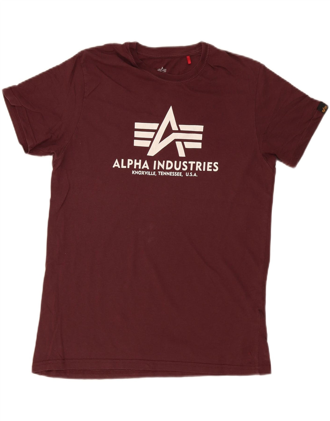 Alpha Industries Camiseta gráfica para hombre Top Algodón burdeos medio