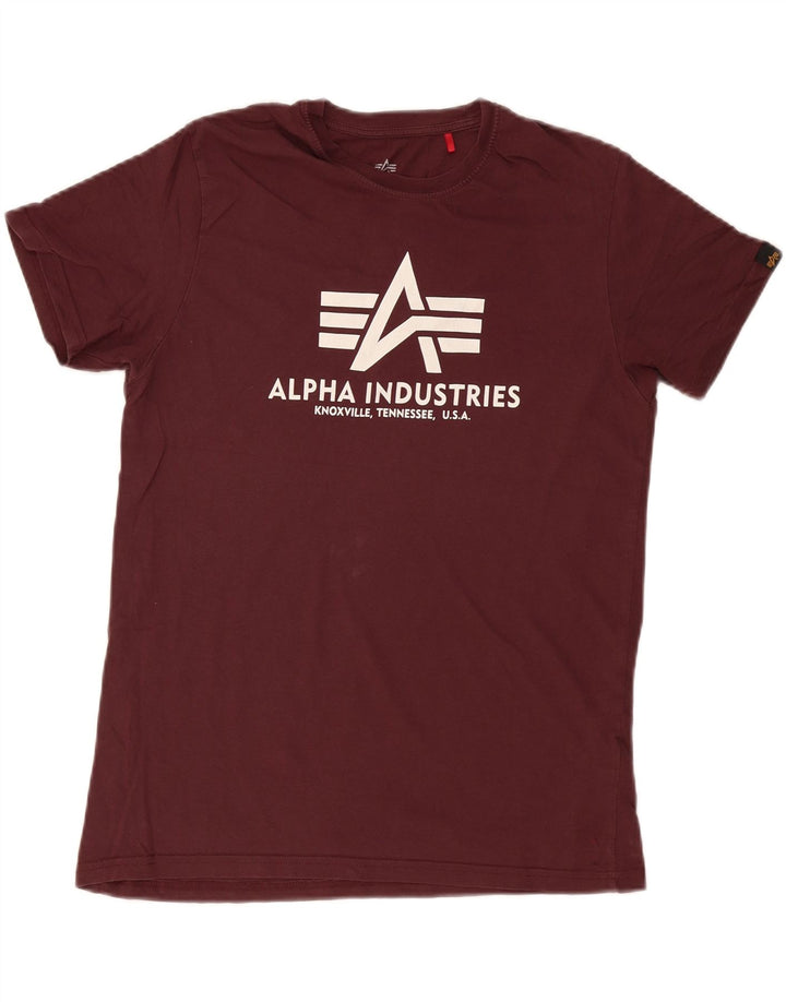 Alpha Industries Camiseta gráfica para hombre Top Algodón burdeos medio