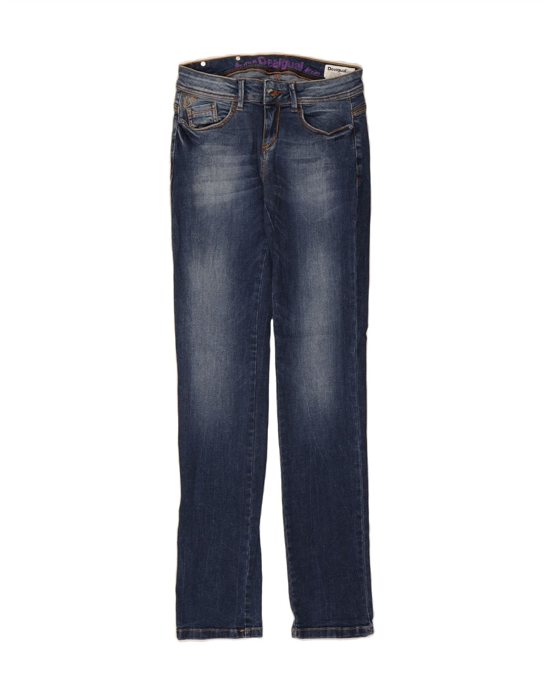DESIGUAL Womens Slim Jeans W26 L34 Blue Cotton Vintage Desigual and Second-Hand Desigual from Messina Hembry 