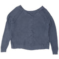 Roxy - Jersey corto con cuello en V para mujer, talla grande, algodón azul