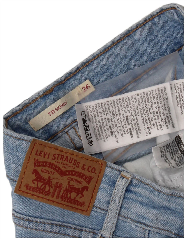 Levi's Mujer 711 Skinny Jeans W26 L28 Algodón Azul