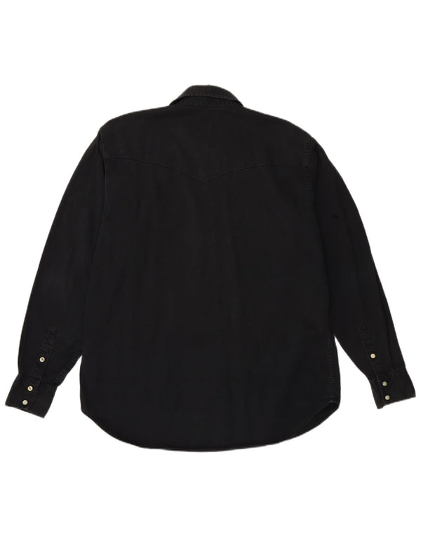 LEE Camisa vaquera para hombre, talla grande, algodón negro