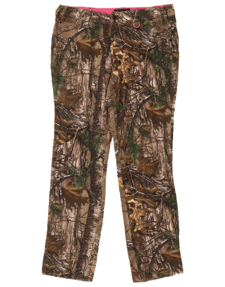 Realtree Pantalones de senderismo para mujer US 14 XL W38 L33 Algodón de camuflaje marrón