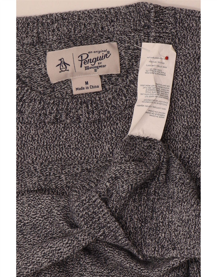 Penguin Hombre Jersey De Cuello Redondo Jersey De Algodón Moteado Gris Medio