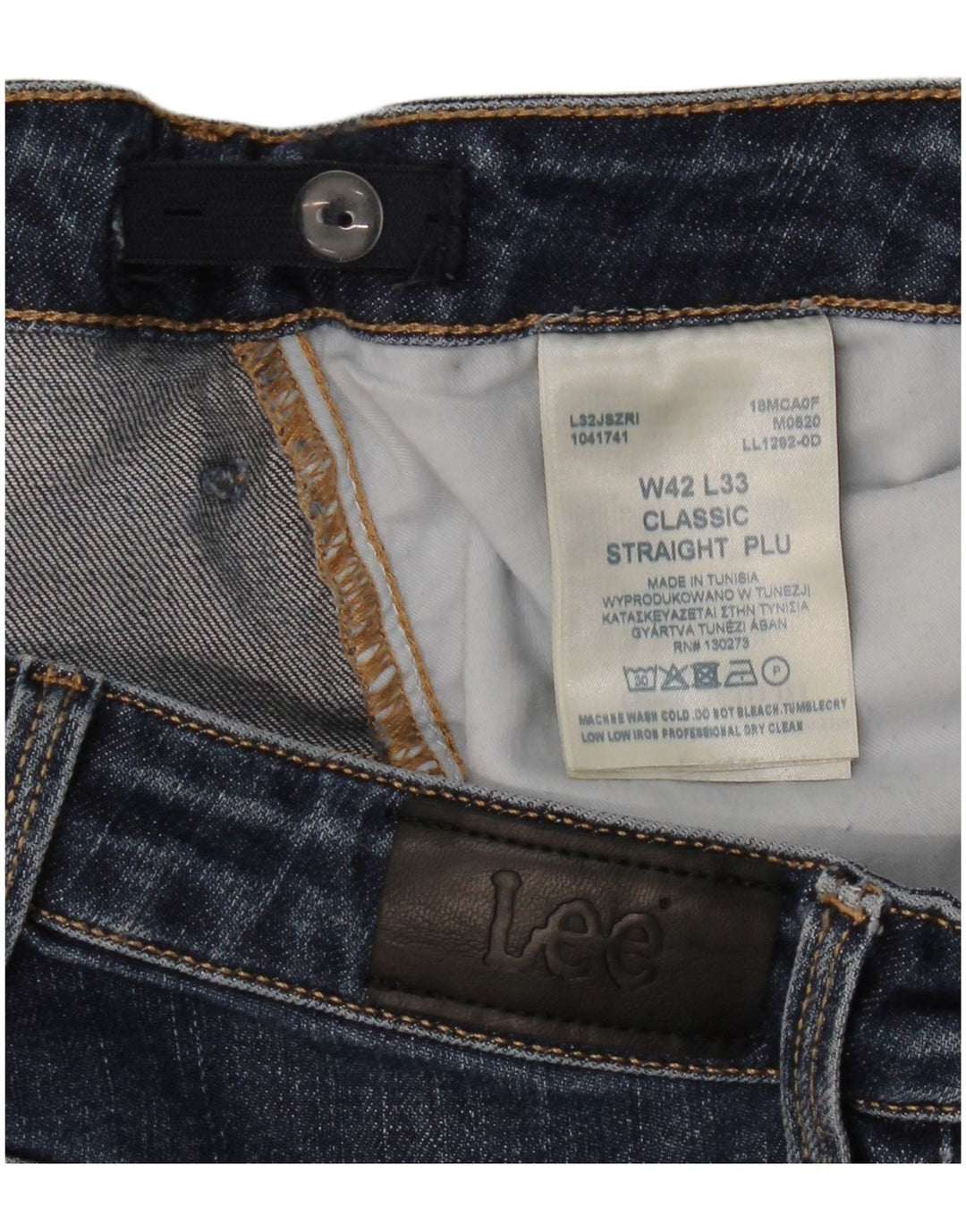 Vaqueros Lee Mujer Rectos W42 L33 Algodón Azul Marino