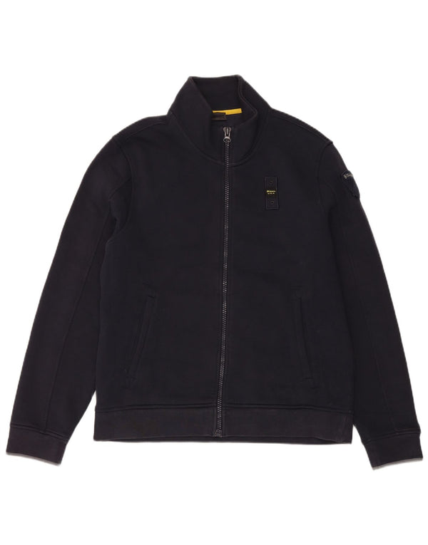 Blauer Mens Chándal Top Chaqueta Grande Azul Marino Algodón