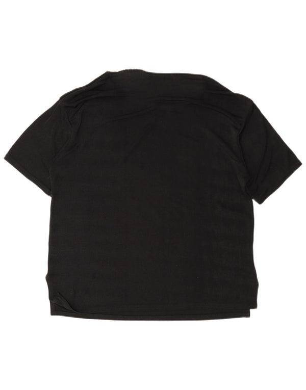 Vintage mujer camiseta top Reino Unido 16 grande negro floral