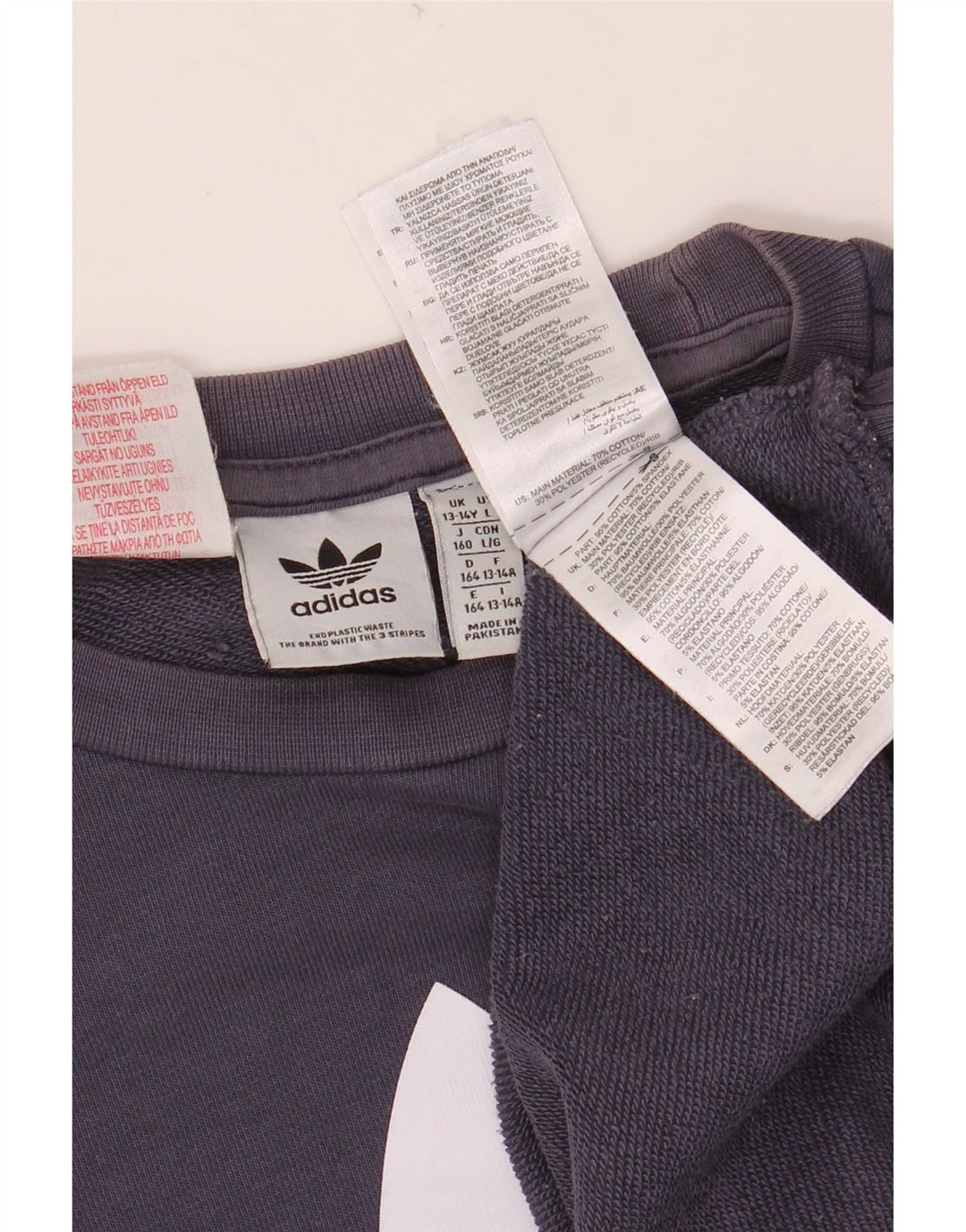 ADIDAS Sudadera gráfica para niño Jumper 13-14 años Azul marino Algodón