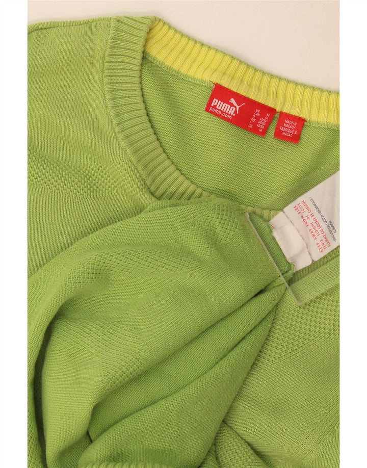 Puma Jersey De Cuello Redondo Para Hombre Jersey De Algodón Verde Medio