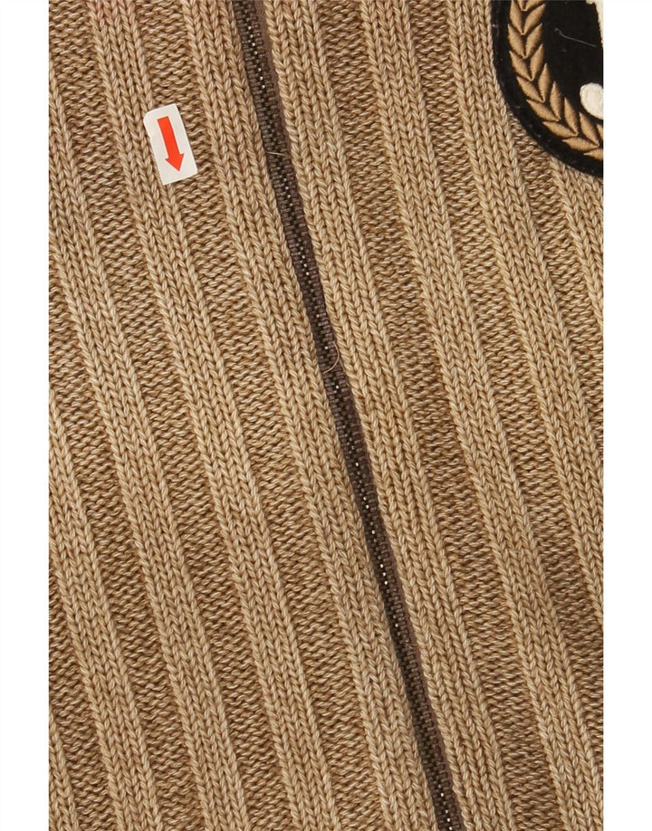 RICHMOND Boys Cardigan Sweater 6-7 Years Brown Wool Vintage Richmond and Second-Hand Richmond from Messina Hembry 