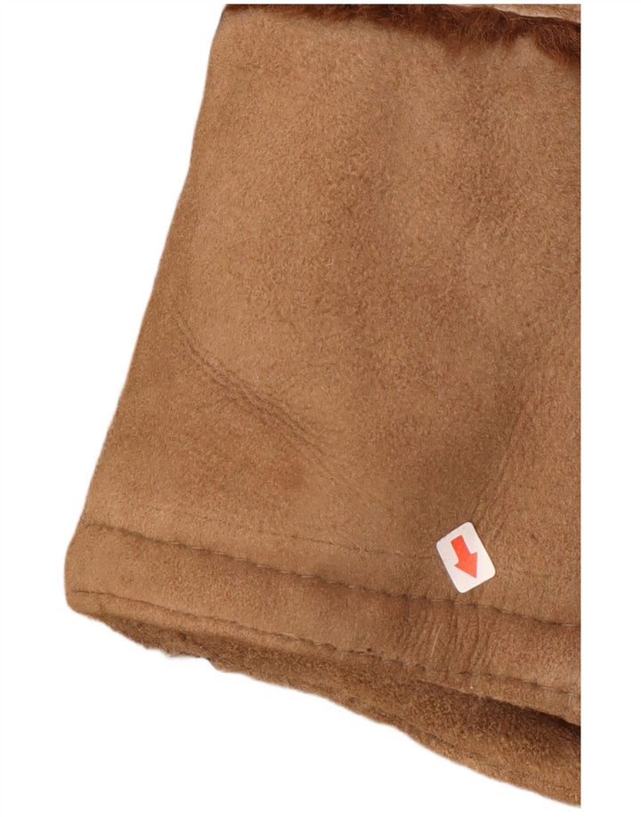 Vintage mujer shearling abrigo Reino Unido 16 grande beige
