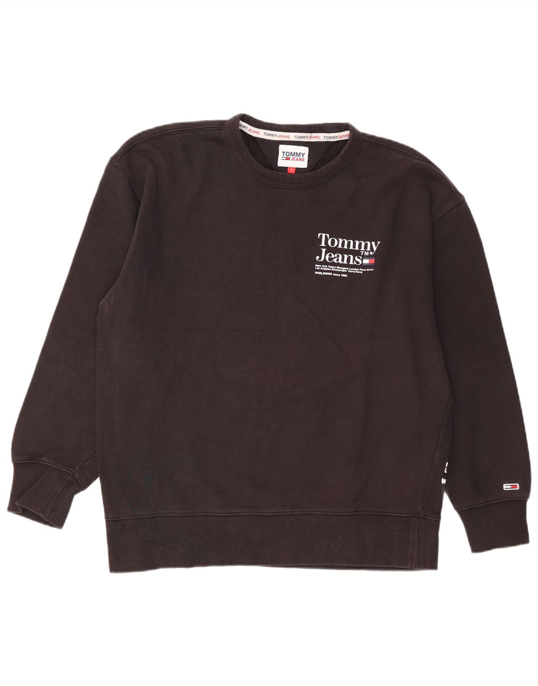 Tommy Hilfiger Sudadera Gráfica para Hombre Jersey Pequeño Algodón Negro
