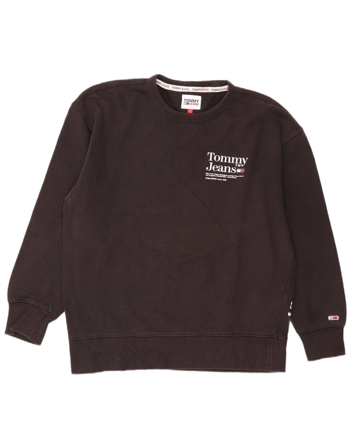 Tommy Hilfiger Sudadera Gráfica para Hombre Jersey Pequeño Algodón Negro