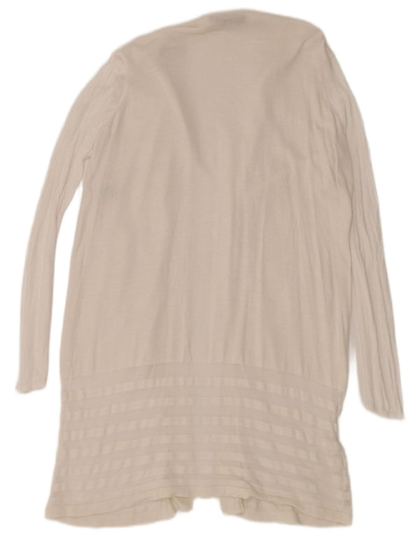 Marks & Spencer Suéter Cárdigan Abierto Largo para Mujer UK 46 Grande Blanco