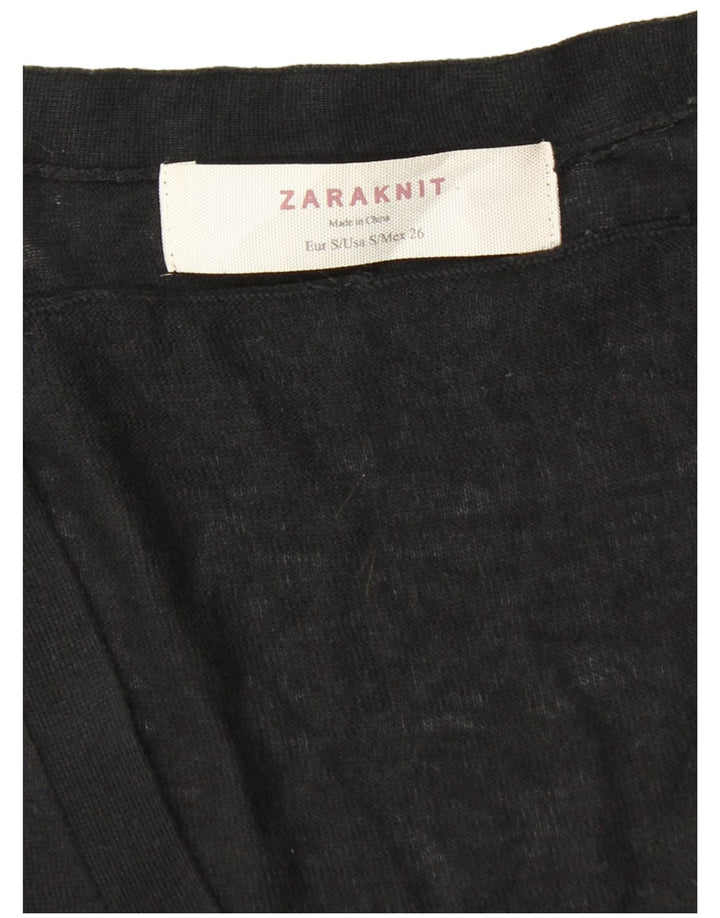 Zara Mujer Vestido Básico De Manga Larga UK 40 Small Negro