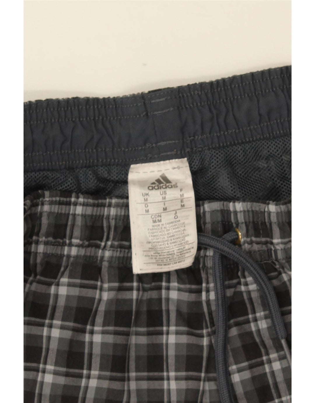 Bañador Adidas Hombre Gris Medio A Cuadros Poliéster
