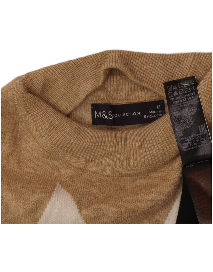 Marks & Spencer Jersey con cuello alto para mujer, talla 40, talla M, multicolor