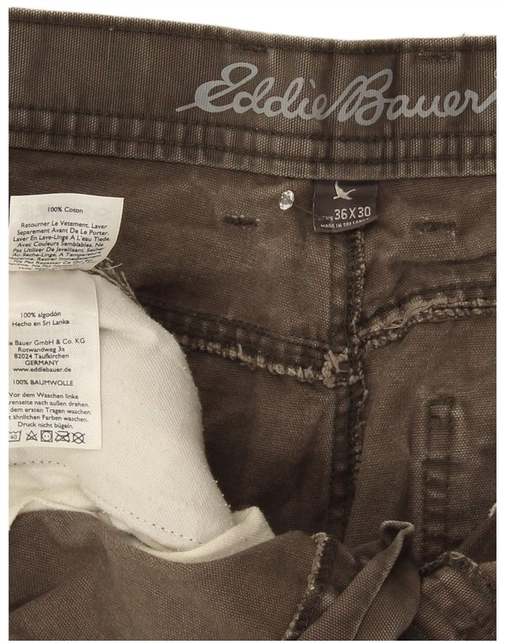 Eddie Bauer Pantalones cargo rectos para hombre W36 L30 Algodón gris