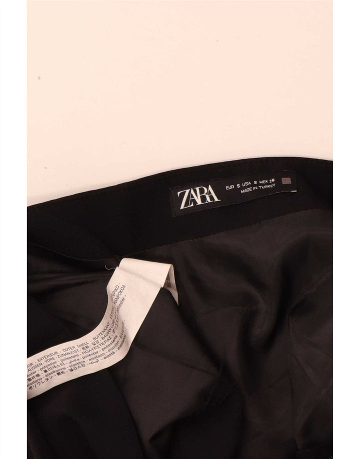 Zara Mujer Minifalda Pequeña W26 Algodón Negro