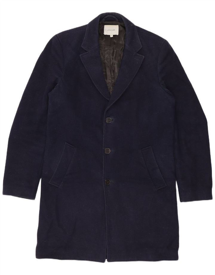 Abrigo para hombre Jigsaw UK 38 Lana azul marino mediana