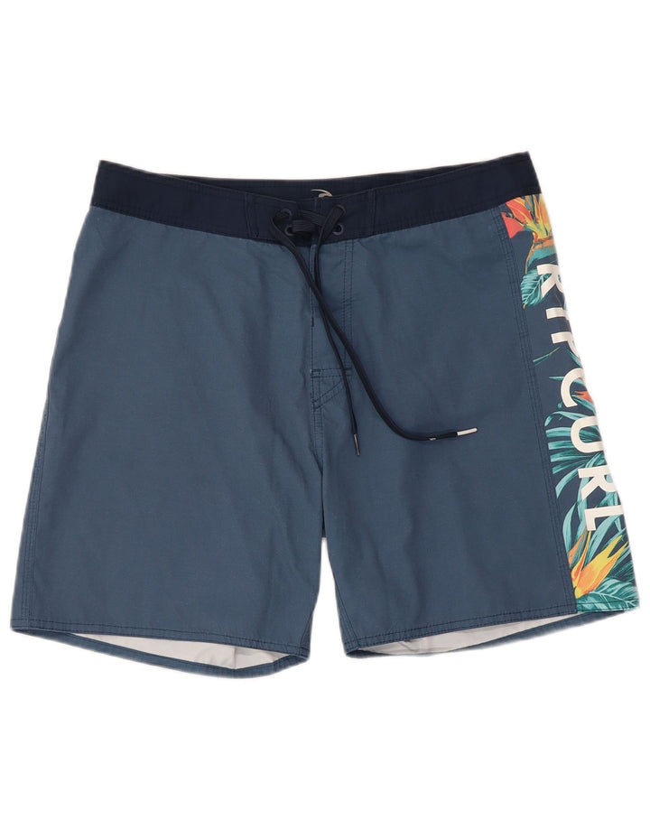 RIP CURL Shorts de baño gráficos para hombre Poliéster floral azul marino mediano