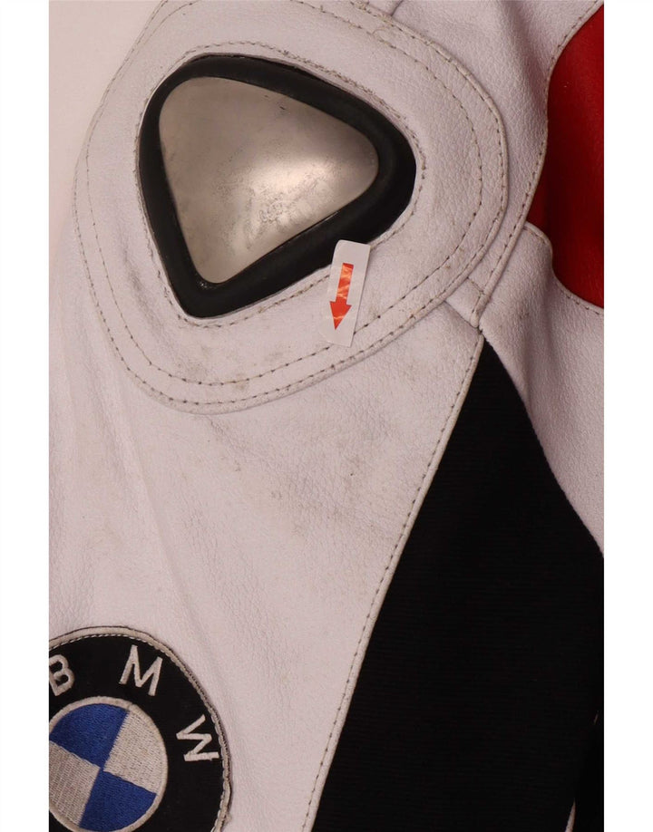 BMW Chaqueta de cuero para hombre UK 42 XL Bloque de color multicolor