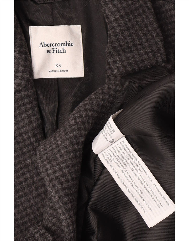 Abercrombie & Fitch Chaqueta tipo blazer con 1 botón para mujer UK 6 XS Gris pata de gallo