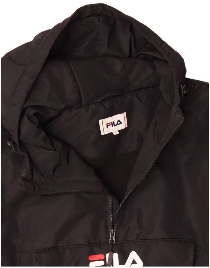 FILA Chaqueta anorak con capucha y gráfico para hombre UK 42 XL Poliéster negro