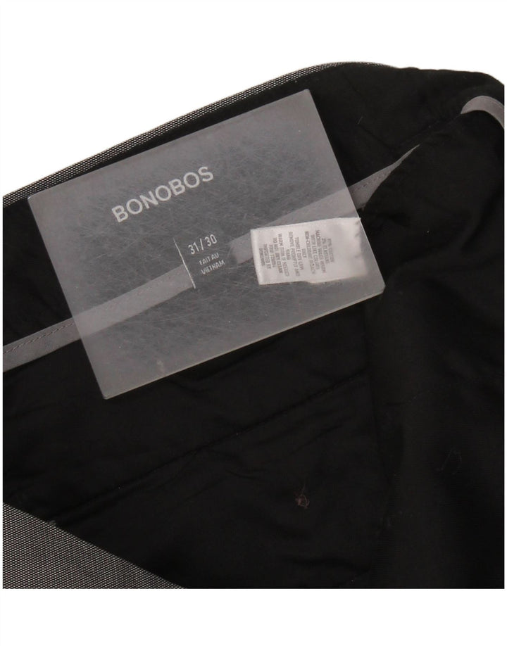 BONOBOS Pantalones informales ajustados para hombre W31 L30 Algodón gris