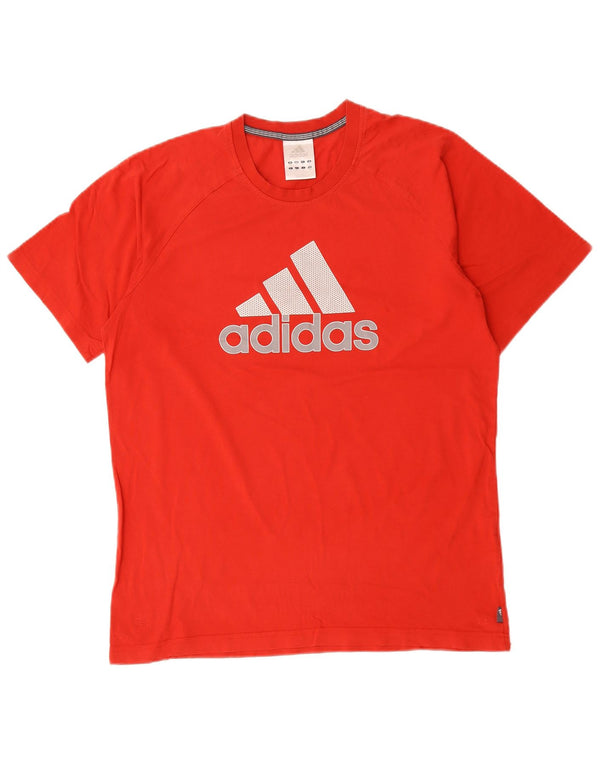 Adidas - Camiseta gráfica para hombre, color rojo medio, algodón