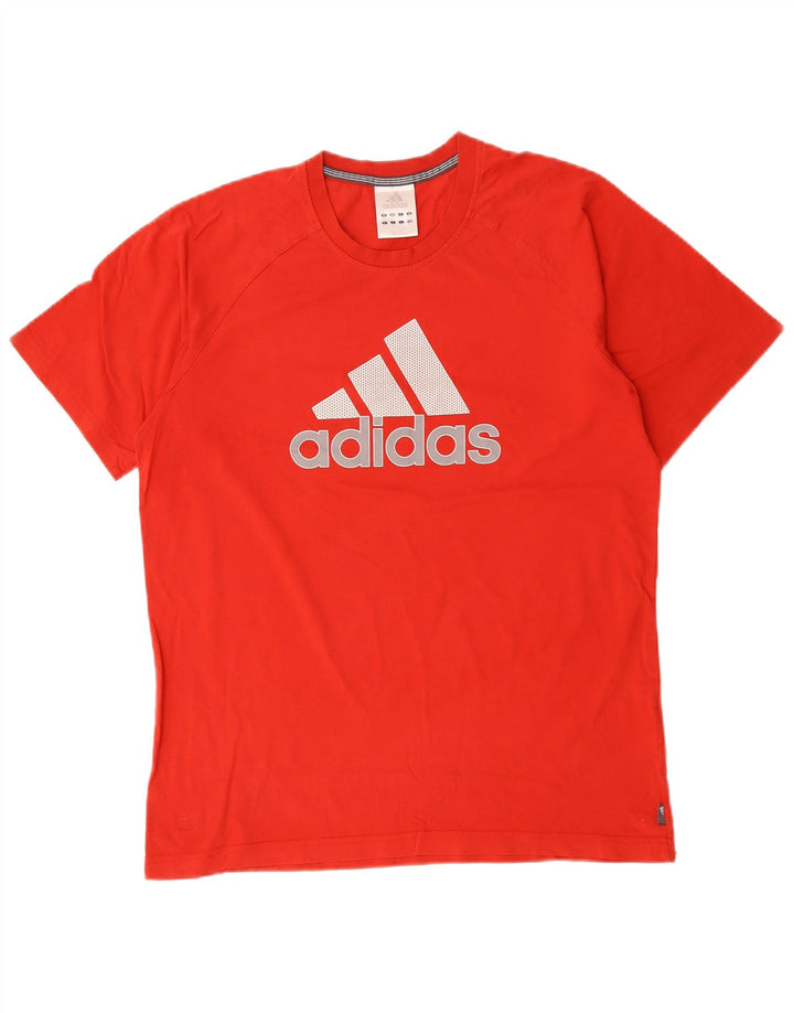 Adidas - Camiseta gráfica para hombre, color rojo medio, algodón