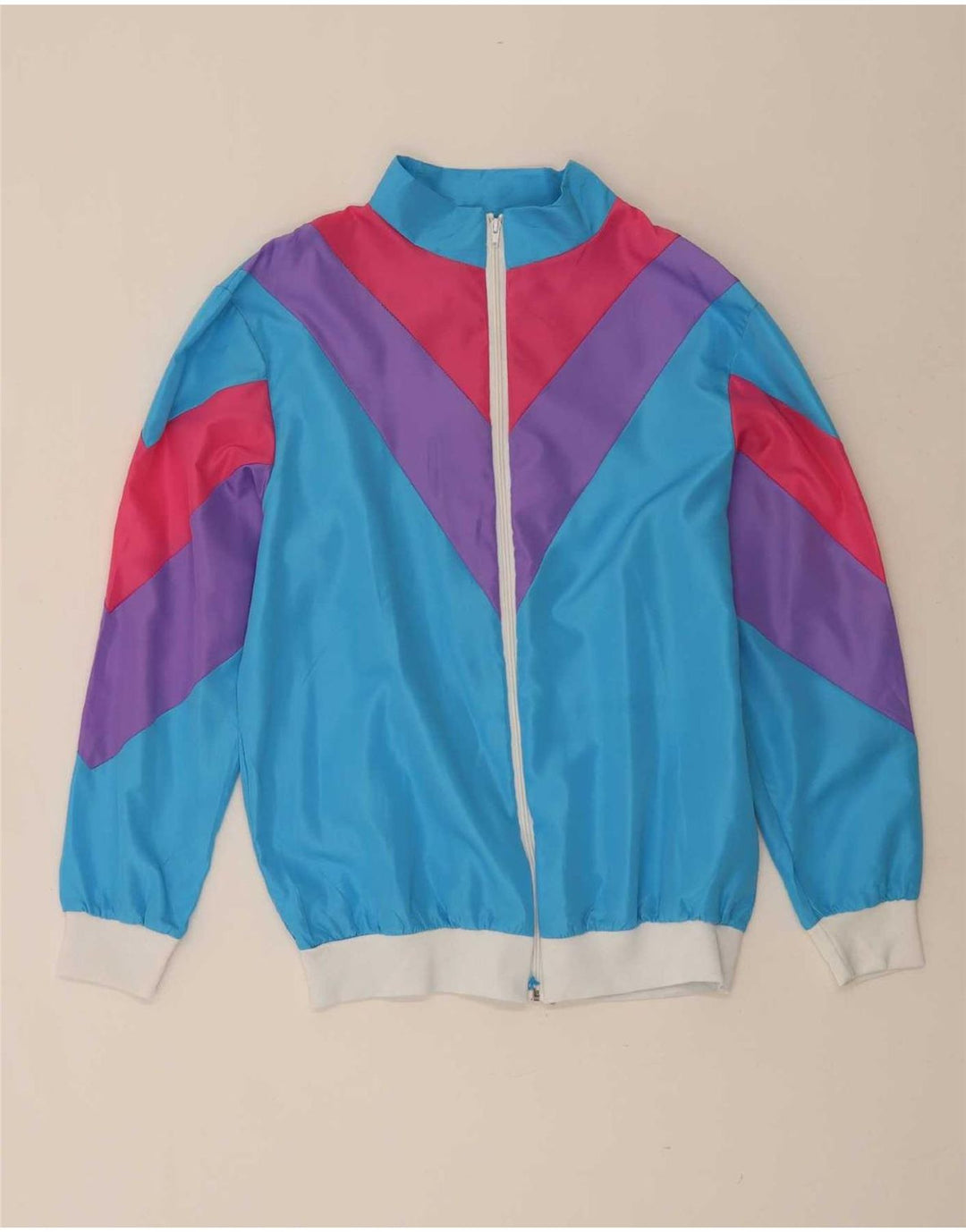 Chándal completo vintage para hombre Poliéster con bloques de color azul grande