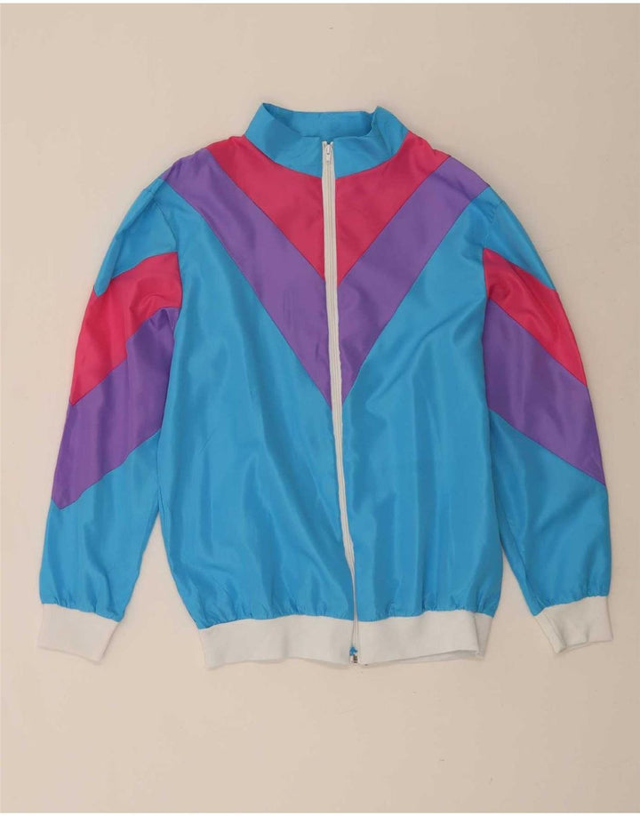 Chándal completo vintage para hombre Poliéster con bloques de color azul grande