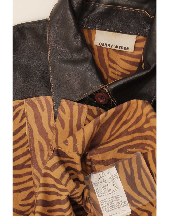 Gerry Weber Chaqueta de cuero para mujer Reino Unido 44 Grande Negro