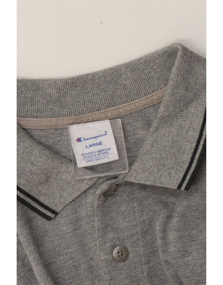 Champion Polo Para Hombre Grande Gris A Rayas