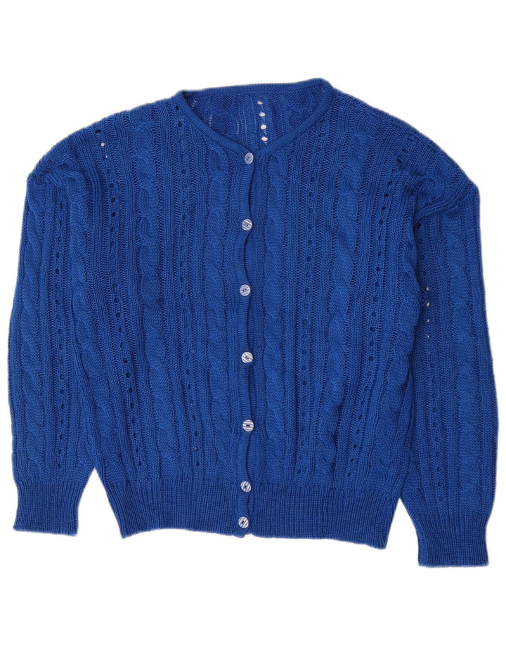 Vintage mujer Cardigan suéter Reino Unido 16 azul grande