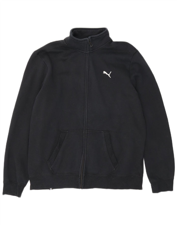 Puma - Chaqueta de chándal para hombre, talla grande, algodón negro