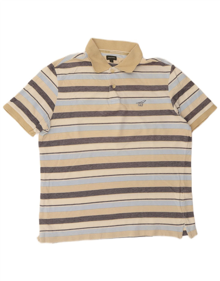 Henry Cottons Polo para hombre de algodón a rayas multicolor grande