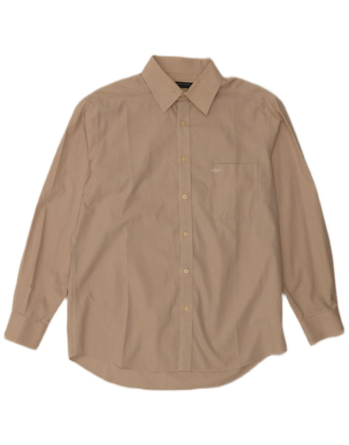 Dockers Camisa para hombre talla 16 1/2 algodón de pata de gallo beige mediano