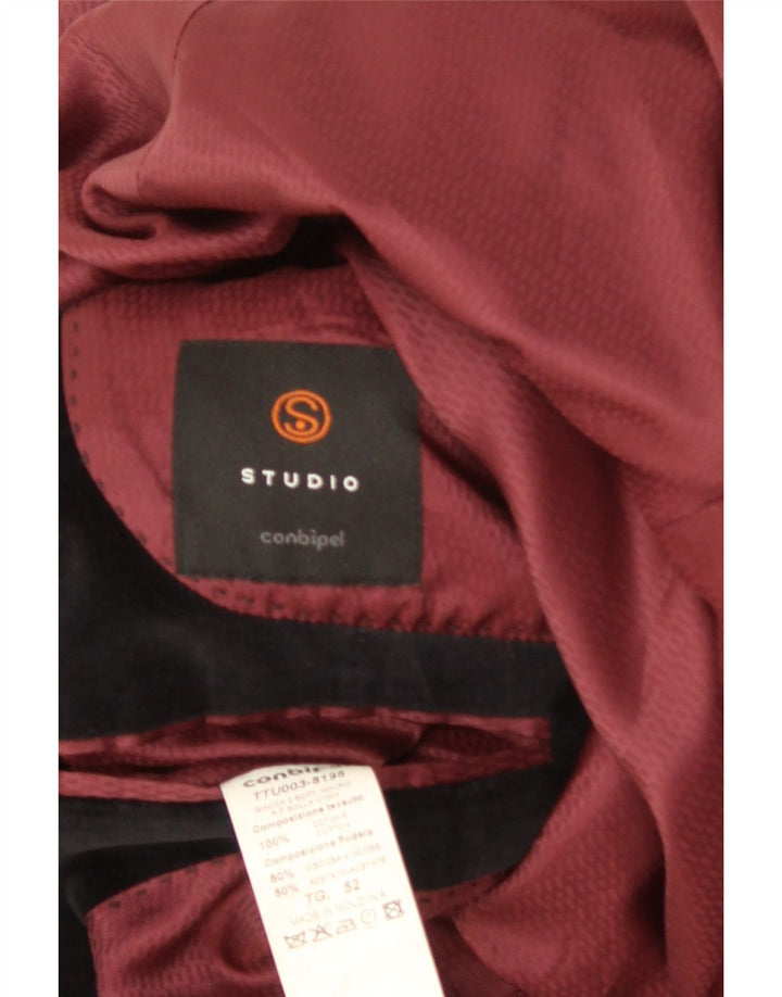 Conbipel Mens Studio 2 Botones Terciopelo Blazer Chaqueta IT 52 Grande Algodón Negro
